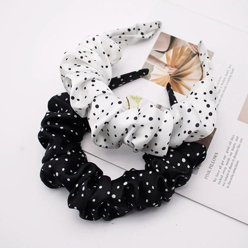 Lystrfac New Fashion Print Leopard Scrunchy Headband for Women Girls Trendy Pleated Hairband Female Headpieces Hair Accessories