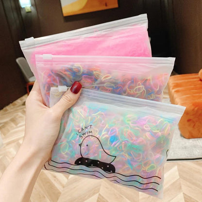 2000Pcs/Pack Colorful Small Disposable Hair Bands Scrunchie Girls Elastic Rubber Band Ponytail Holder Hair Accessories Hair Ties