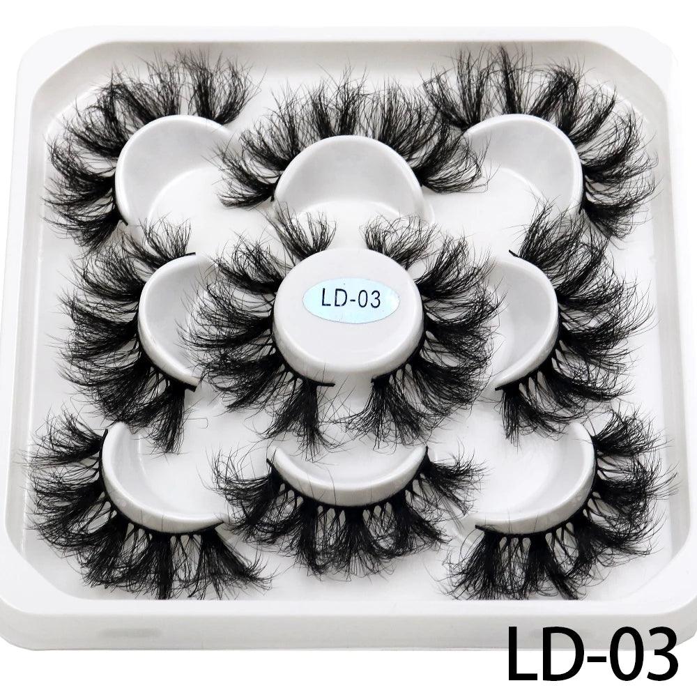 5 Pairs 25mm 3D Mink Eyelashes Bulk Russian roll Fluffy Natural False Eyelash Dramatic Mink lashes Makeup tools Wholesale lashse