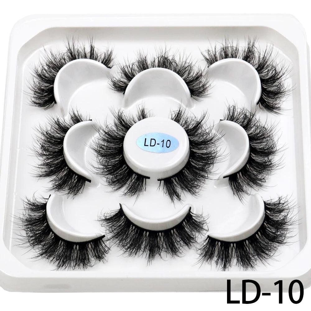 5 Pairs 25mm 3D Mink Eyelashes Bulk Russian roll Fluffy Natural False Eyelash Dramatic Mink lashes Makeup tools Wholesale lashse