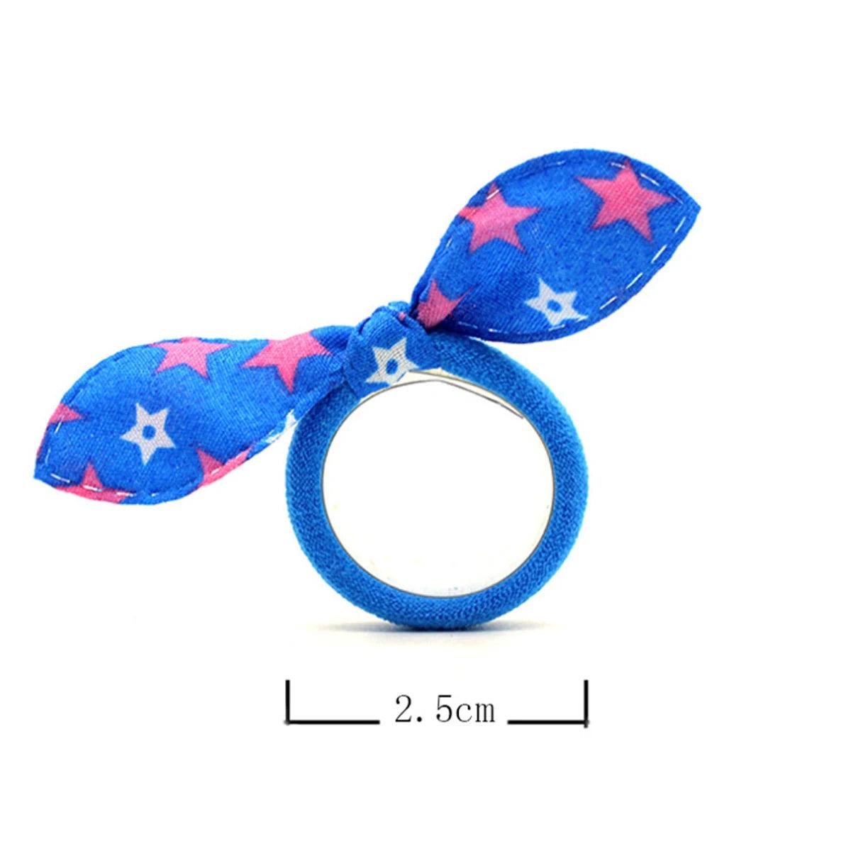 20/40/80PCS Cute Baby Girls Rabbit Hair Bands Printing Ponytail Holder Tie Rope Fashion Hair Accessories Candy Colors Hair Ties