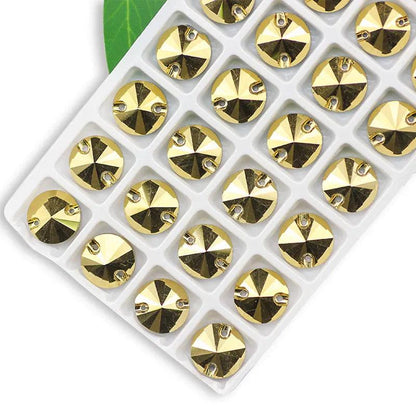 QL Crystal Rivoli Sew On Rhinestones Clear AB Crystal Flatback 2 holes round for DIY Clothes bags shoes accessories