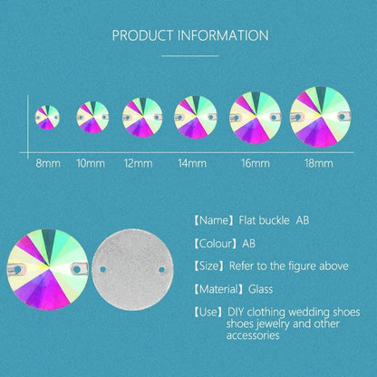 QL Crystal Rivoli Sew On Rhinestones Clear AB Crystal Flatback 2 holes round for DIY Clothes bags shoes accessories