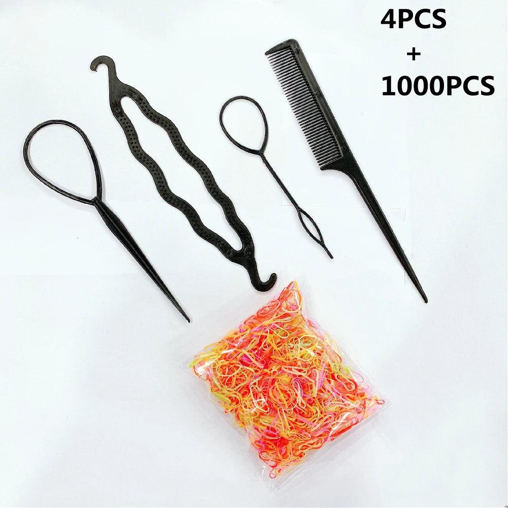 1Set Hairstyle Braiding Tools Set Pull-through Hair Needle Magic Variety DIY Hair Accessoires Hair Comb Hair Styling Tools