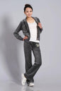 Women's Velvet Tracksuit Fabric Tracksuits Hoodies and Pants Velour Suit Two Piece Set S-XXL