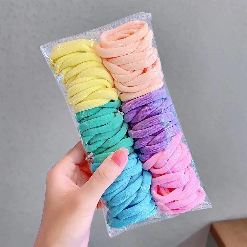 25-100PCS Diameter 5cm Hair Scrunchy For Women Hair Bands Elastic Seamless Link Rope Hair Accessories Headdress Hair Ties