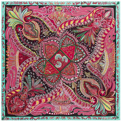 130cm Fashion Bandana Women Scarf Luxury Brand Paisley Hijab Twill Silk Shawl Scarfs For Ladies Foulard Square Scarves Wraps