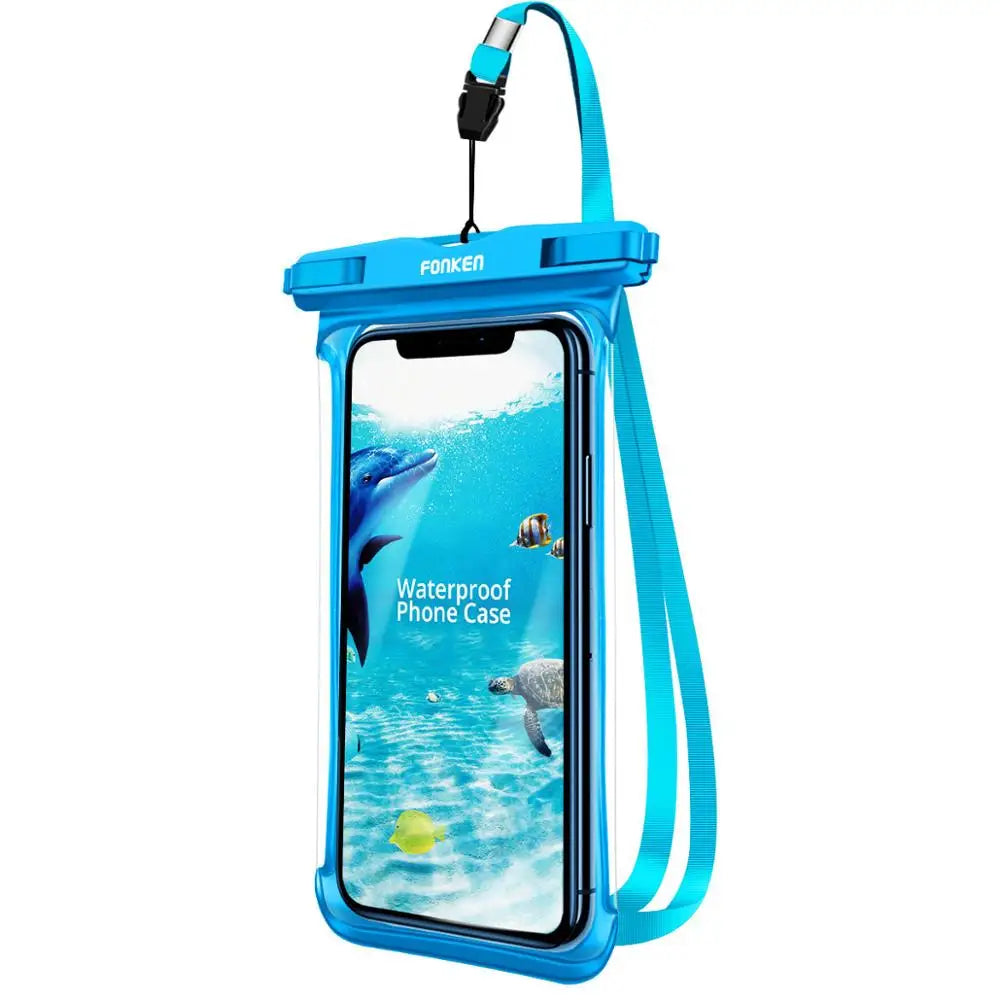 FONKEN Full View Waterproof Case for Phone Underwater Snow Rainforest Transparent Dry Bag Swimming Pouch Big Mobile Phone Covers