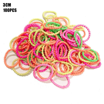 100PCS/Set Candy colors Baby Girls Hair Ring Children 2/3CM Hair Bands Ponytail Elastic Rubber Band Mini Kid Hair Accessories