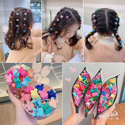 30/50PCS Set Girls Cartoon  Colorful Flower Mini Hair Claws Kids Sweet Hairpins Children Fashion Hair Accessories Cute Hair Clip