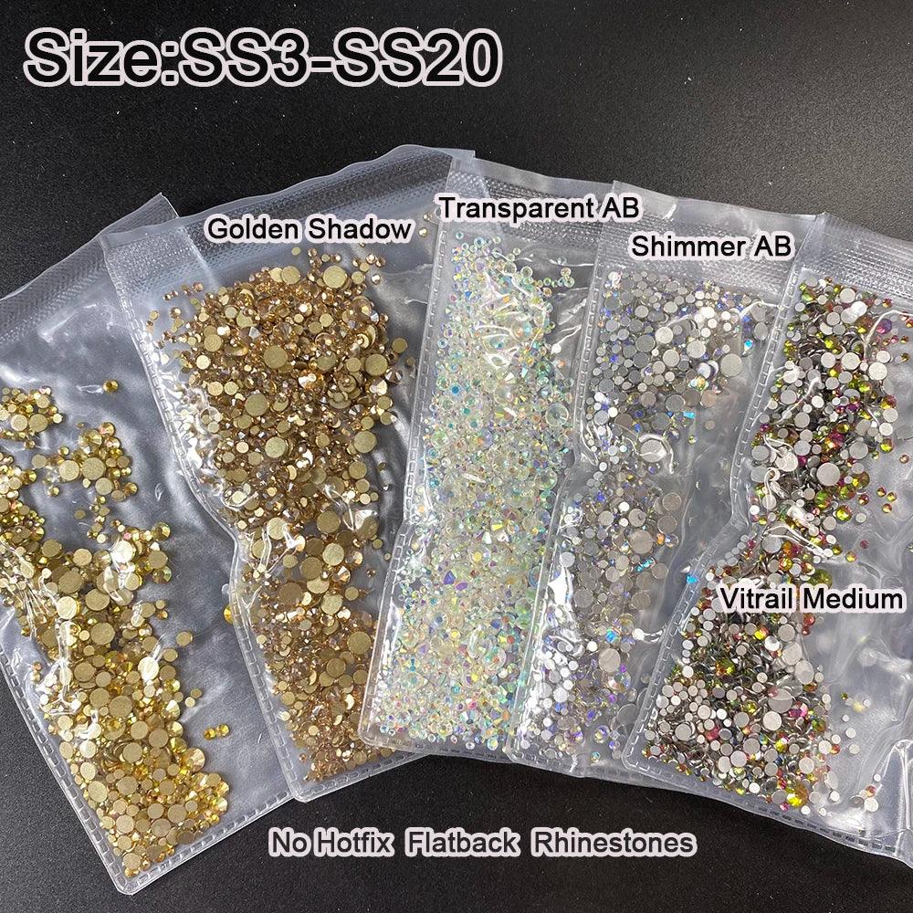 YanRuo Crystal Flatback Glass Strass Diamond Design Mini Glitter Rhinestone Manicure Beauty Accessories Decorations For Nail Art