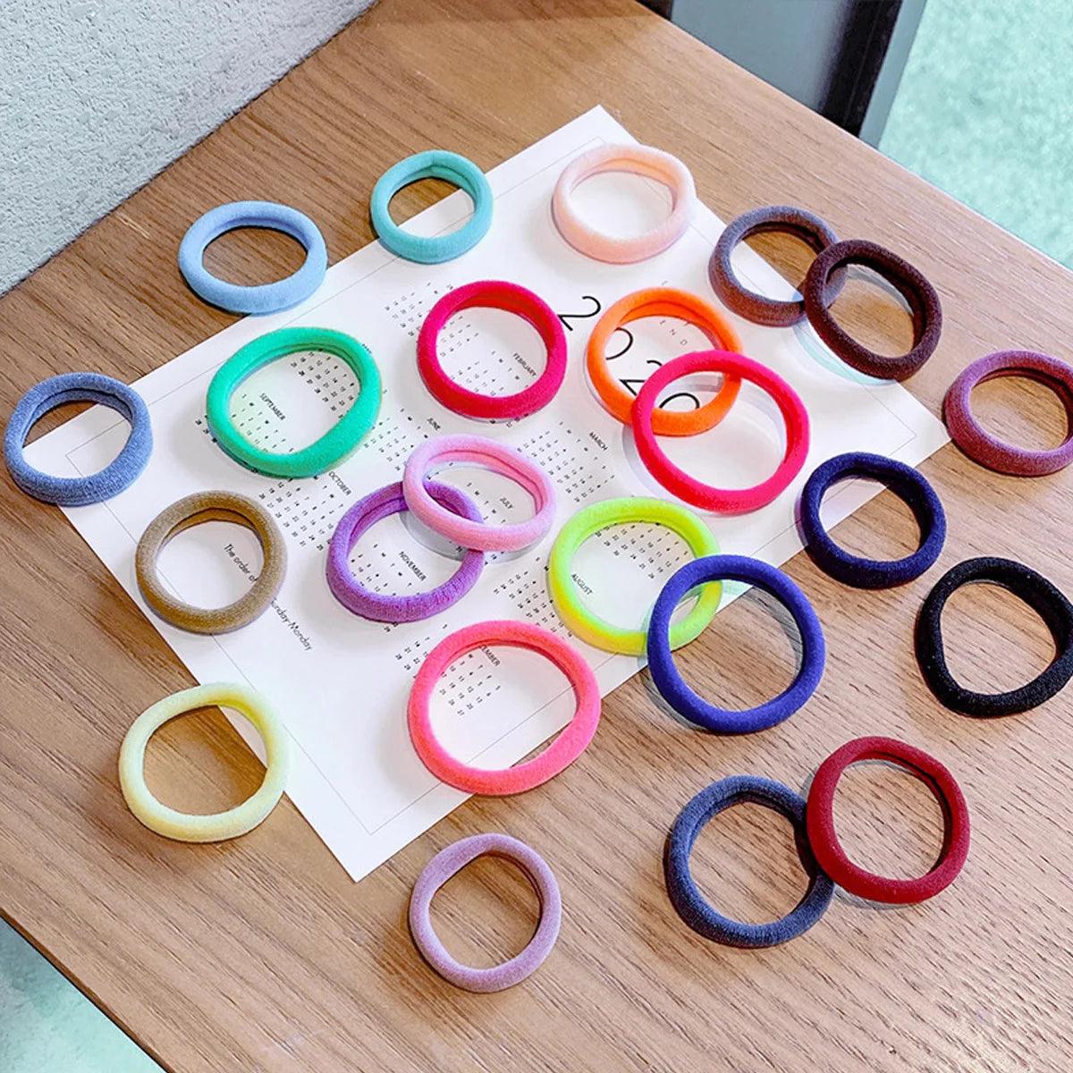 25-100PCS Diameter 5cm Hair Scrunchy For Women Hair Bands Elastic Seamless Link Rope Hair Accessories Headdress Hair Ties