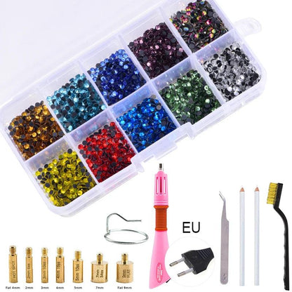 Fast Heated! EU/US Plug White Hotfix Rhinestone Applicator Pink Iron-on Hot Fix Rhinestone Applicator Wand Heat-fix Tool  Y2852