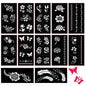 12 Sheets Henna Tattoo Stencils Kit Self-Adhesive Butterfly/Feather/Flower Designs for Body Painting Temporary Templates