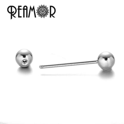 REAMOR Gothic U Shaped Hoop Earrings Women Men Stainless steel X Symbol Piercing Clip On Earrings Punk Trendy Jewelry Gift 1 Set - HighGloss Shop