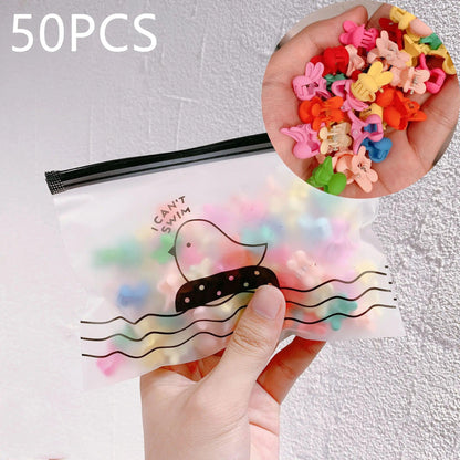 30/50PCS Set Girls Cartoon  Colorful Flower Mini Hair Claws Kids Sweet Hairpins Children Fashion Hair Accessories Cute Hair Clip