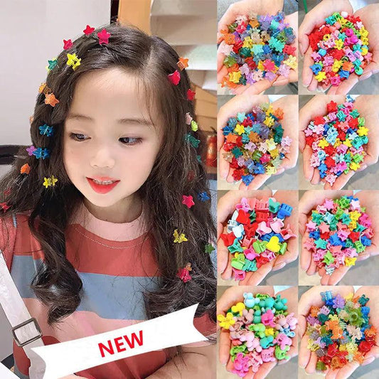 30/50PCS Set Girls Cartoon  Colorful Flower Mini Hair Claws Kids Sweet Hairpins Children Fashion Hair Accessories Cute Hair Clip