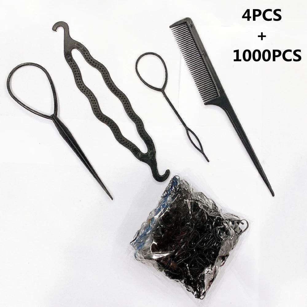 1Set Hairstyle Braiding Tools Set Pull-through Hair Needle Magic Variety DIY Hair Accessoires Hair Comb Hair Styling Tools