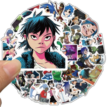 10/30/50pcs Anime Gorillaz Music Band Cartoon Stickers Decal Motorcycle Phone Laptop Luggage Guitar Car Graffiti Sticker Kid Toy