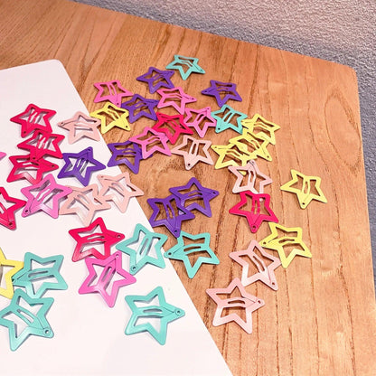 10/20 PCS Cute Girls Star Hairpins Girls Snap  Barrettes Candy color BB Clips  Fashion Hair Accessories Girl Headdress