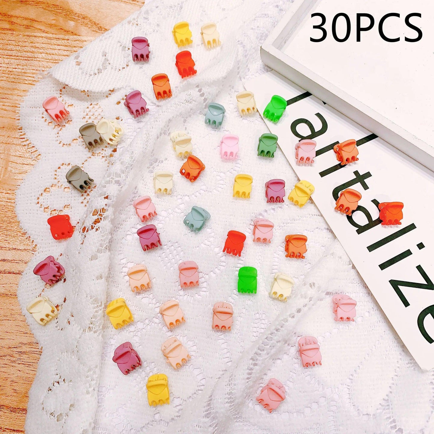 30/50PCS Set Girls Cartoon  Colorful Flower Mini Hair Claws Kids Sweet Hairpins Children Fashion Hair Accessories Cute Hair Clip