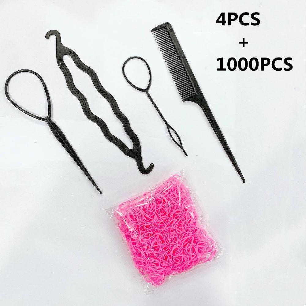 1Set Hairstyle Braiding Tools Set Pull-through Hair Needle Magic Variety DIY Hair Accessoires Hair Comb Hair Styling Tools