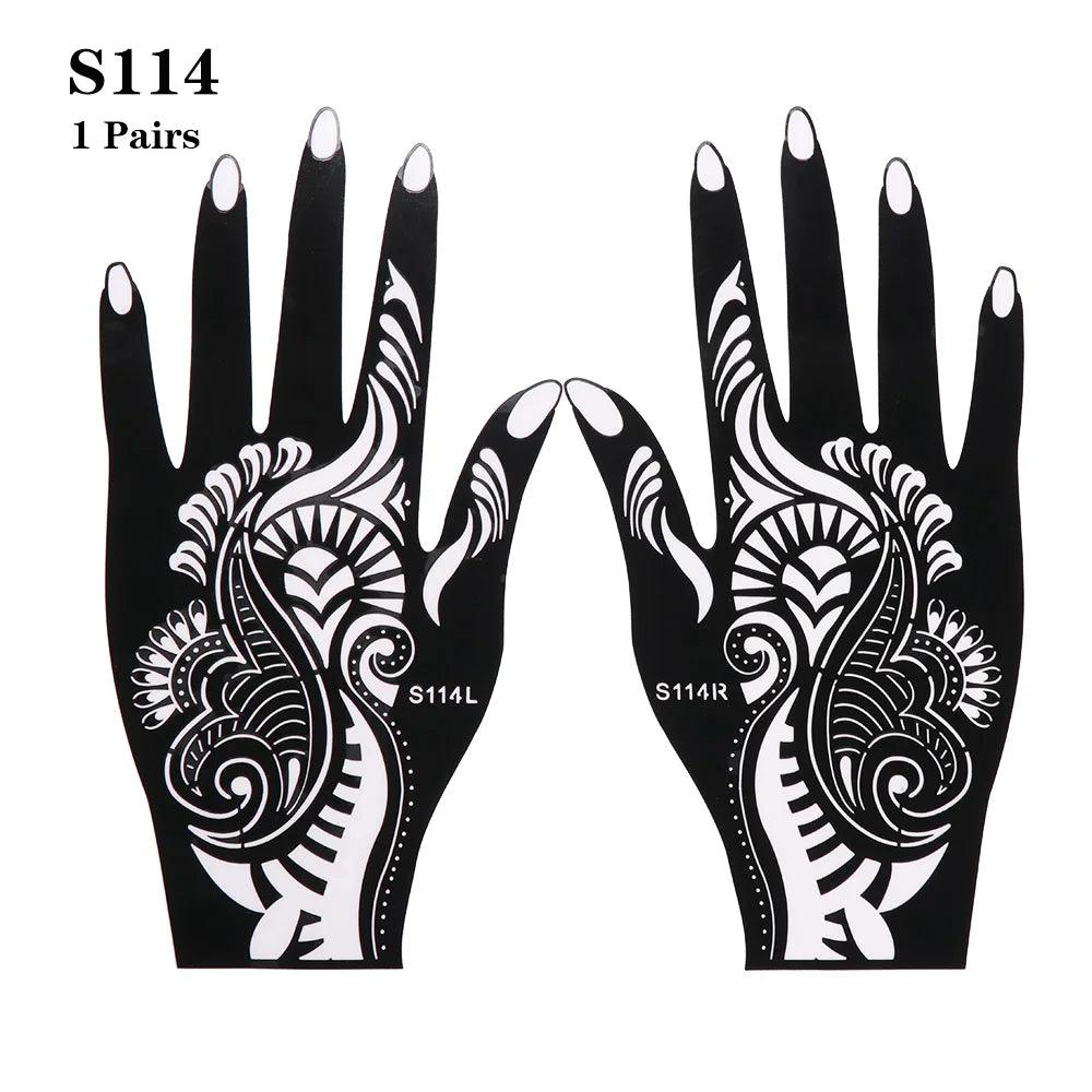 2024 New Professional Henna Stencil Temporary Hand Tattoo Body Art Sticker Template Wedding Tool Flower Tattoo Stencil