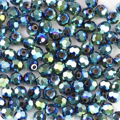 WLYeeS 4mm Plating Faceted Ball Austrian Football crystal beads 100pcs for Needlework Pearls with Hole Loose Faceted Glass Beads