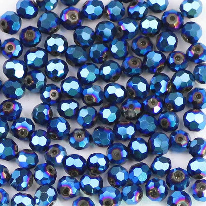 WLYeeS 4mm Plating Faceted Ball Austrian Football crystal beads 100pcs for Needlework Pearls with Hole Loose Faceted Glass Beads