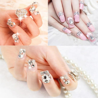 Rainbow-Rose-Gold Super Glitter Glue On Non HotFix Rhinestone s3 -s34 Crystal 3D Nail Art Rhinestones Decorations