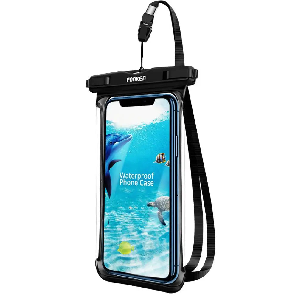 FONKEN Full View Waterproof Case for Phone Underwater Snow Rainforest Transparent Dry Bag Swimming Pouch Big Mobile Phone Covers