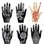 10PCS Self-Adhesive Reusable Henna Tattoo Stencils,Mehndi Indian Temporary Hand Tattoos For Body Art Painting 5 Pairs