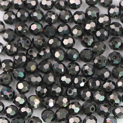 WLYeeS 4mm Plating Faceted Ball Austrian Football crystal beads 100pcs for Needlework Pearls with Hole Loose Faceted Glass Beads