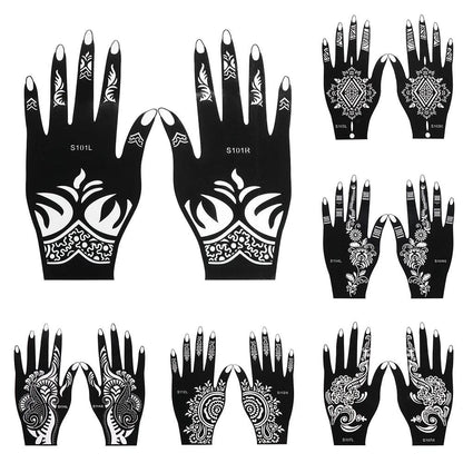 2024 New Professional Henna Stencil Temporary Hand Tattoo Body Art Sticker Template Wedding Tool Flower Tattoo Stencil