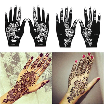 2024 New Professional Henna Stencil Temporary Hand Tattoo Body Art Sticker Template Wedding Tool Flower Tattoo Stencil