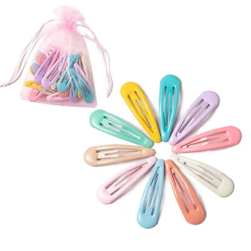 10/20/30/40 New Girls Cute Colorful Waterdrop Shape Hairpins Sweet Hair Clips Kids Barrettes Slid Clip Fashion Hair Accessories