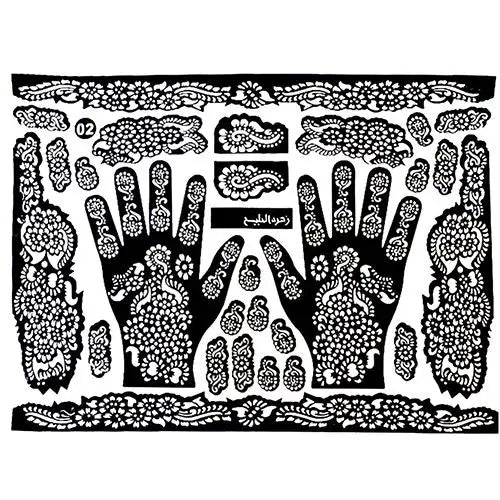 Tattoo Templates Hands/Feet Henna Tattoo Stencils for Airbrushing Mehndi Body Painting