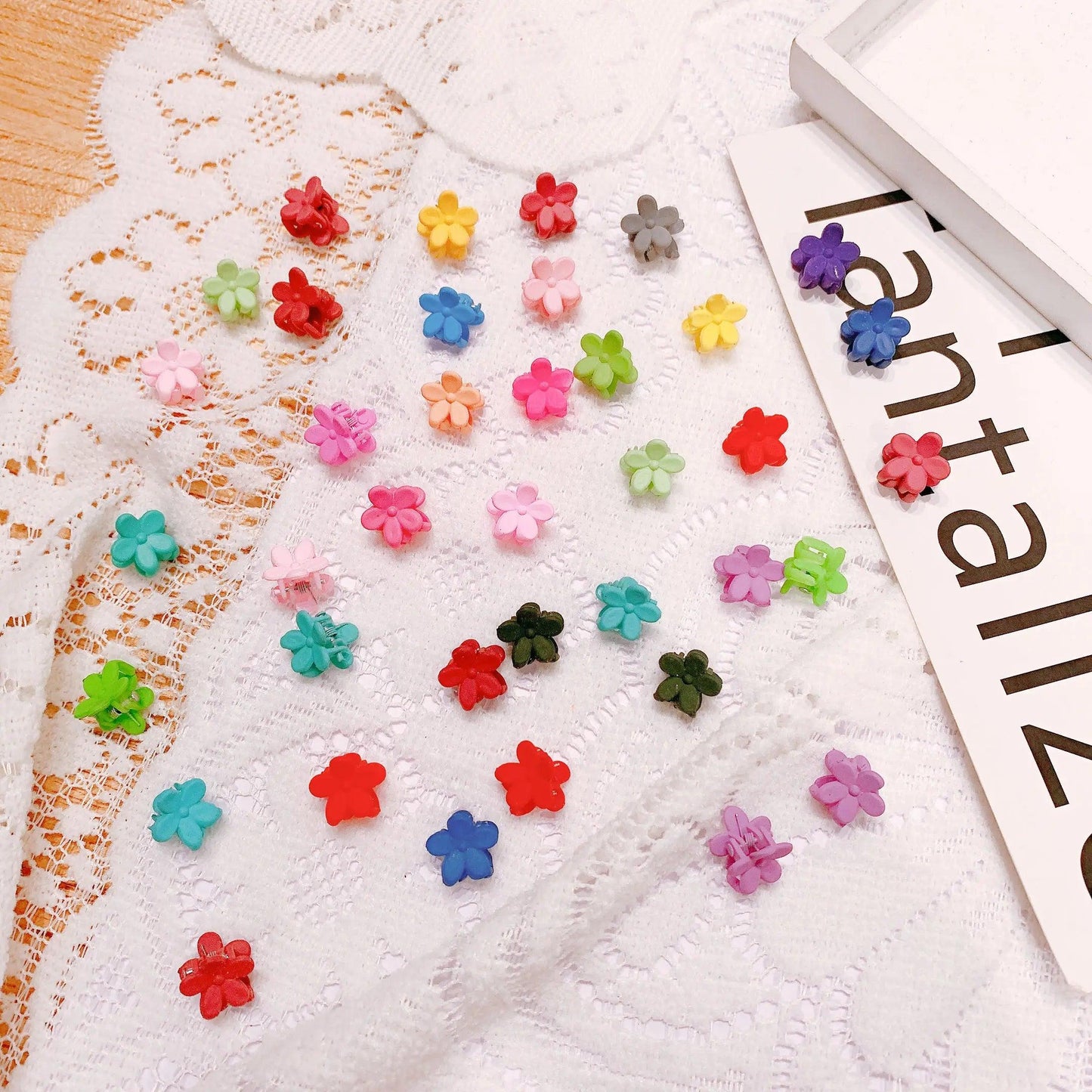 30/50PCS Set Girls Cartoon  Colorful Flower Mini Hair Claws Kids Sweet Hairpins Children Fashion Hair Accessories Cute Hair Clip