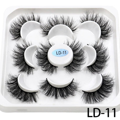 5 Pairs 25mm 3D Mink Eyelashes Bulk Russian roll Fluffy Natural False Eyelash Dramatic Mink lashes Makeup tools Wholesale lashse