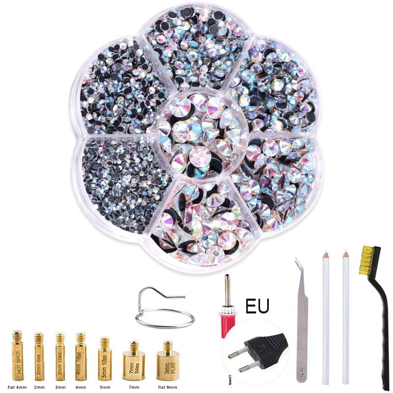 Fast Heated! EU/US Plug White Hotfix Rhinestone Applicator Pink Iron-on Hot Fix Rhinestone Applicator Wand Heat-fix Tool  Y2852