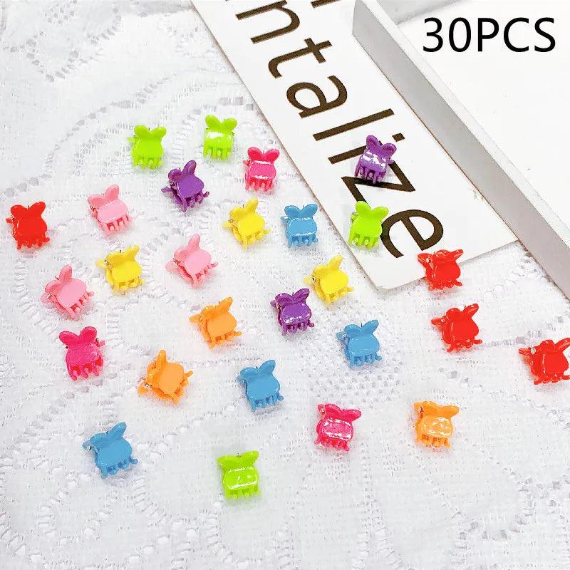 30/50PCS Set Girls Cartoon  Colorful Flower Mini Hair Claws Kids Sweet Hairpins Children Fashion Hair Accessories Cute Hair Clip