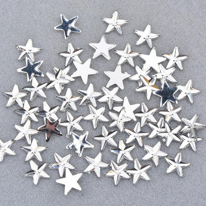 JUNAO 100pcs 10mm Crystal AB Star Decoration Rhinestone Stickers Flatback Stones Applique Non Hot Fix Strass For Clothes Crafts