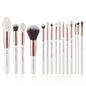 Jessup Professional Makeup Brushes Set 15pcs Make up Brush Natural-synthetic Foundation Powder Detail Eye Brush Pearl White T222