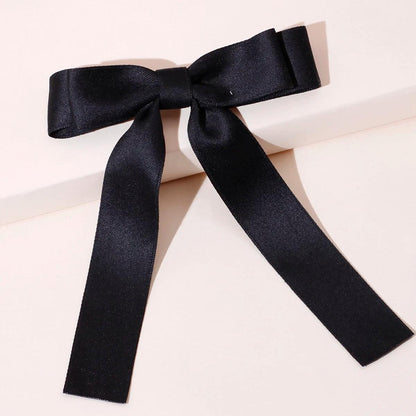 Lystrfac Fashion Fabric Hair Bow Hairpin for Women Girls Ribbon Hair clips Black White Bow Top Clip Female Hair Accessories