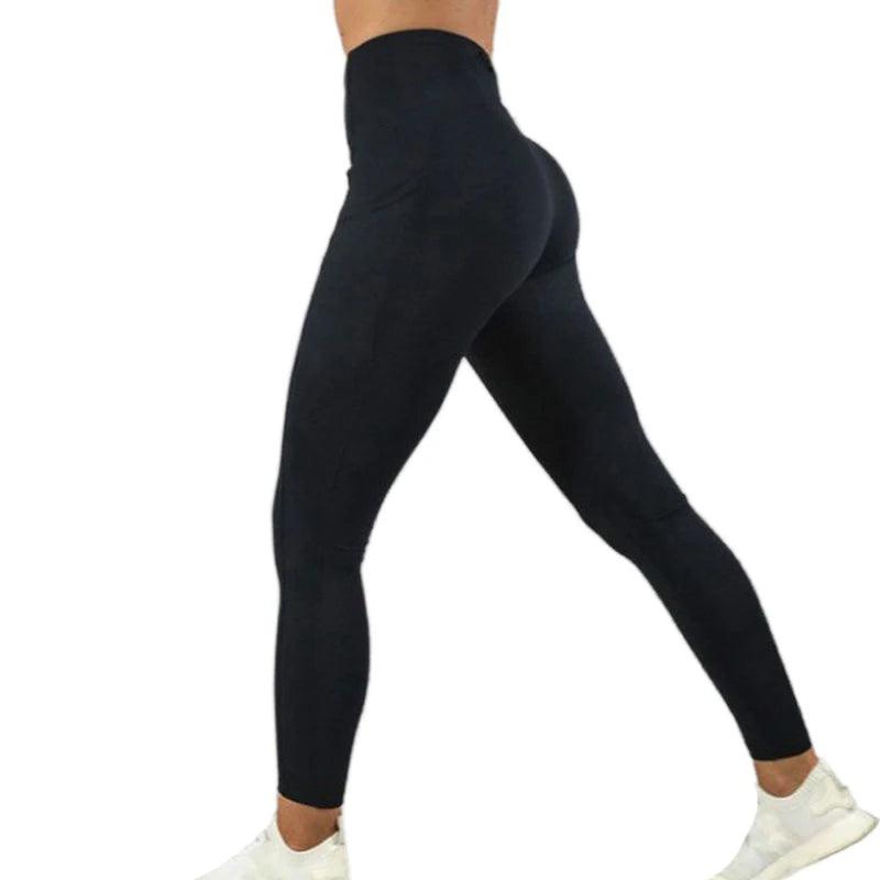 High Waist Push Up Leggins Fitness Tights Pocket Workout Leggings Women Black Sports Mujer Activewear Gym Clothing Free Shipping