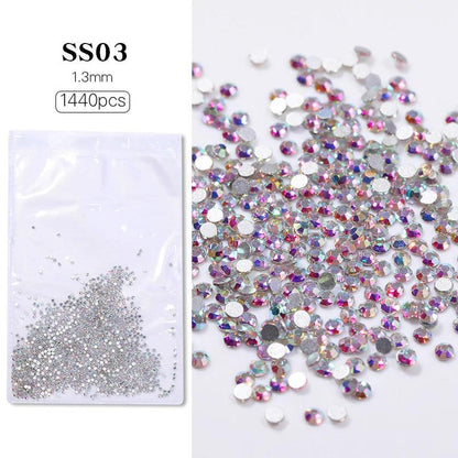 1Bag Mixed Irregular Flat Bottom Silver Crystal Nail Rhinestone Glitter Nail Charm Jewelry Gems Stone Parts Manicure Accessories