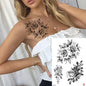 Black Flower Rose Waterproof Temporary Bird Snake Sexy Body Arm Leg Gem Henna Tattoo Fashion Big Fake Sleeve Sticker