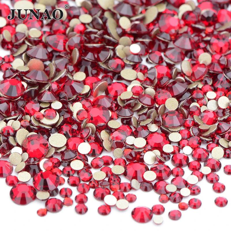 JUNAO 1400pc Mix Size White Opal Glass Rhinestones 3D Nail Art Stones Nail Crystal Gems Stickers Non Hot Fix Strass Appliques