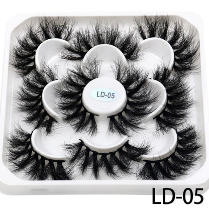 5 Pairs 25mm 3D Mink Eyelashes Bulk Russian roll Fluffy Natural False Eyelash Dramatic Mink lashes Makeup tools Wholesale lashse