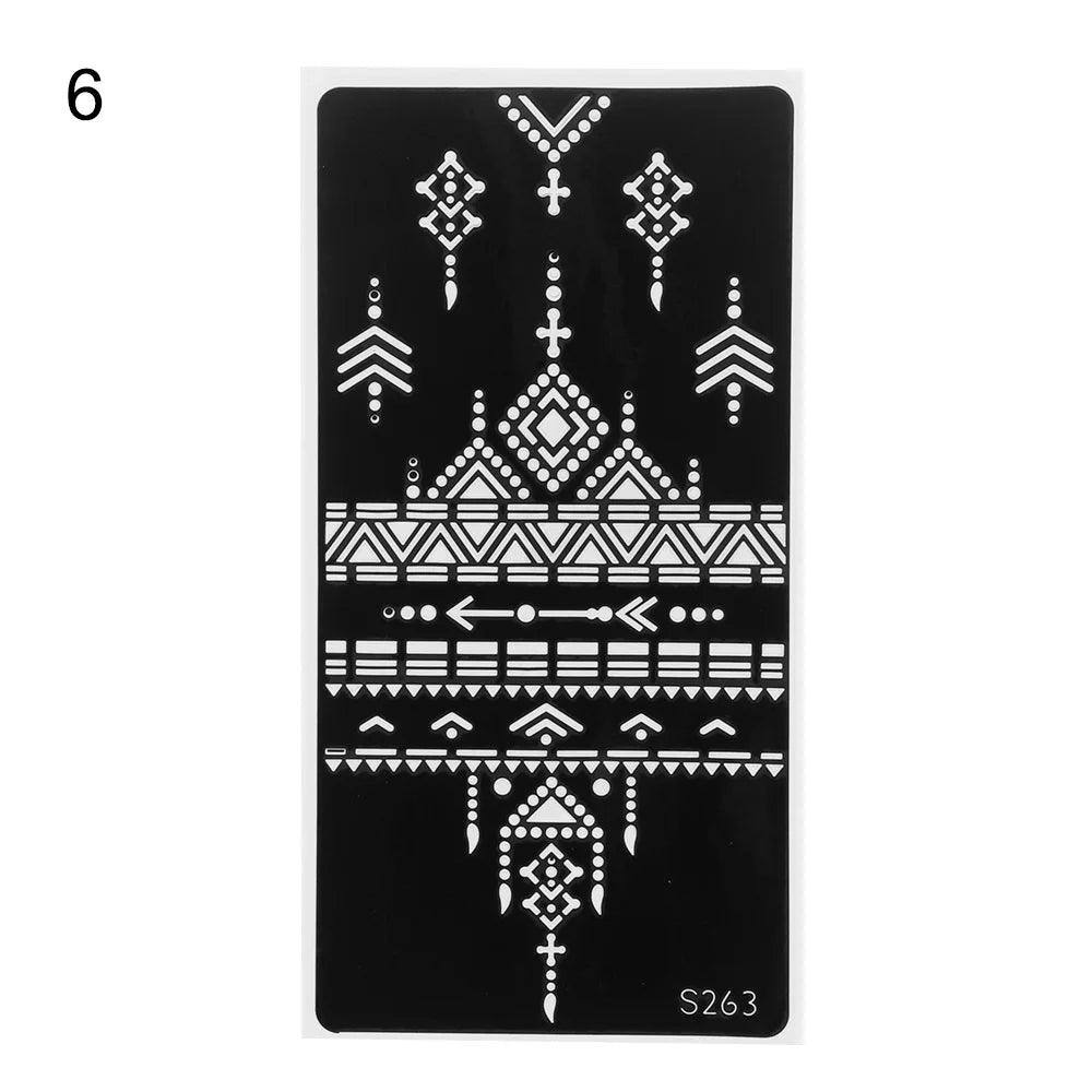 2024 New Professional Henna Stencil Temporary Hand Tattoo Body Art Sticker Template Wedding Tool Flower Tattoo Stencil